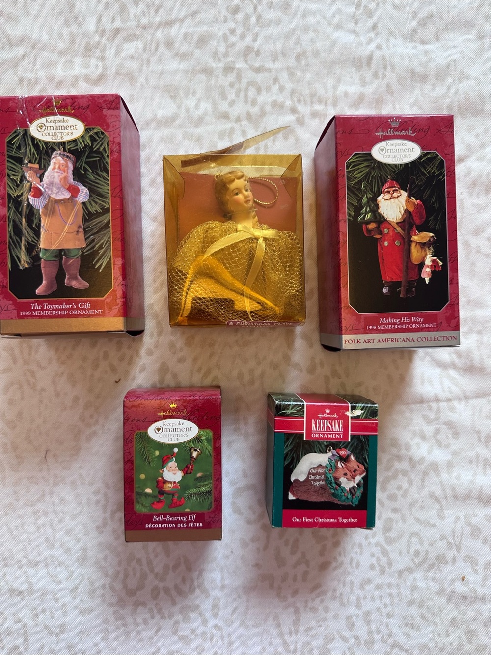 VTG Hallmark Keepsake Christmas Ornaments Lot Collector Club Santa Angel